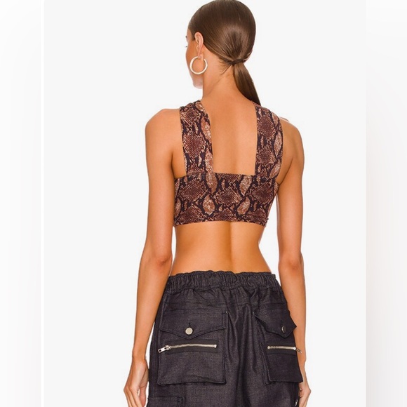 ✨✨Revolve - superdown Kacie Cross Over Top in Brown Snake✨✨ - Picture 2 of 5